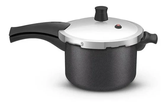 Panela Pressão 4,5l Rochedo Turbo Cinza Fechamento Externo
