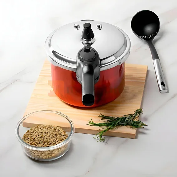 Panela Pressão Vermelha Fechamento Externo 4,2l Brinox