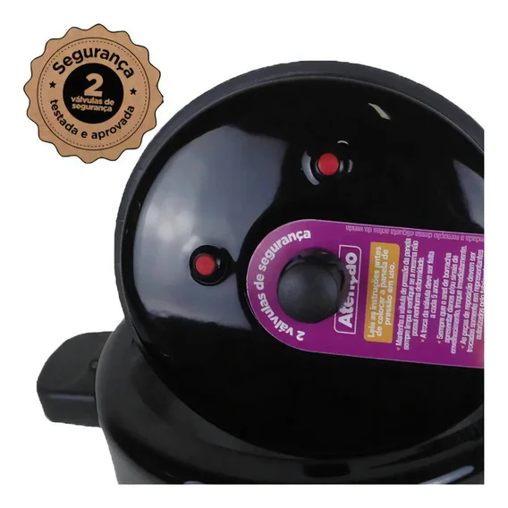 Panela Pressao 4,5l Polido Aliança Preto Liso Patolux