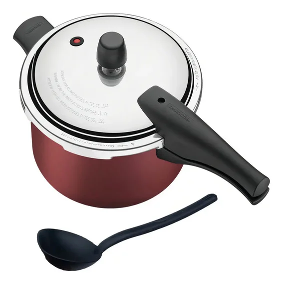 Panela Pressão 4,5l Tramontina Vancouver Antiaderente Cor Vermelho