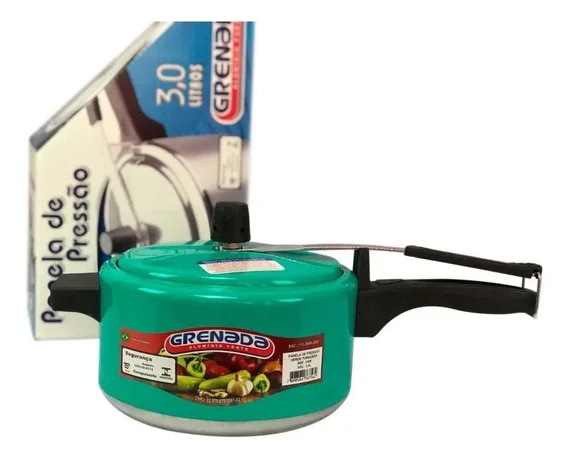Panela Pressao Aluminio Grenada 2,5lts Verde Turquesa
