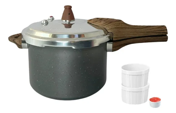 Panela Pressão Antiaderente Cerâmica Indução 4,2l E Ramekin