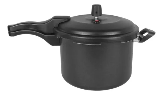 Panela Pressão 4,5l Indução Preta + Tampa De Vidro