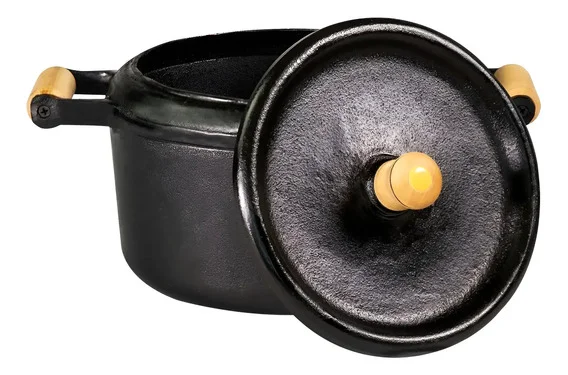 Panela Pressão Cozimento Rápido Ferro Fundido 4 Litros Preto
