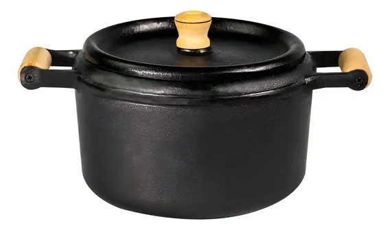 Panela Pressão 9 Litros Cozimento Rápido Ferro Fundido Preto