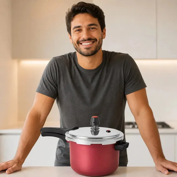 Panela Pressão Panelux 4,5l Magnific Antiaderente Cereja